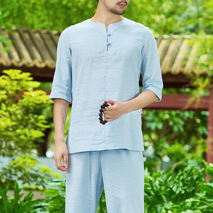 Buddha Stones Meditation Prayer Spiritual Zen Practice Uniform Clothing Men's Set - image 4