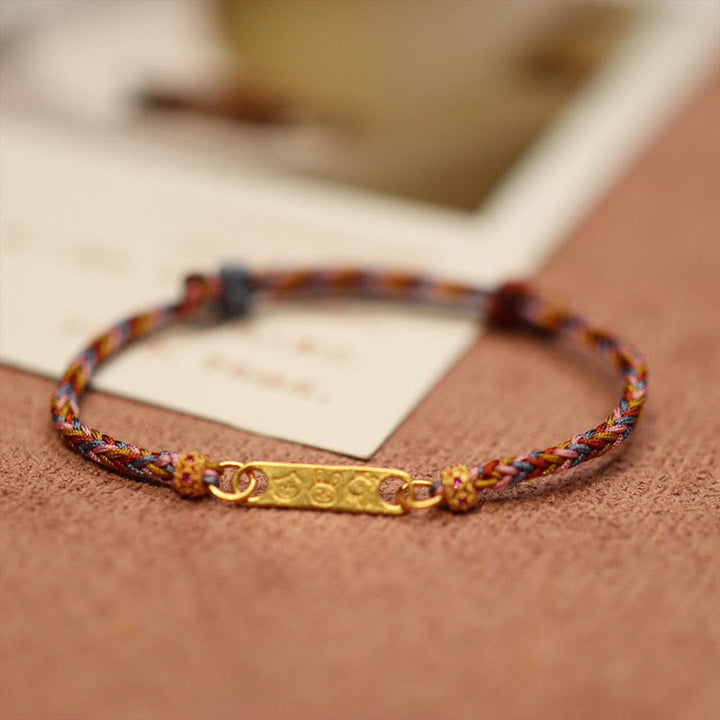 Buddha Stones 925 Sterling Silver Handmade Multicolor String Protection Luck Charm Braid Bracelet - 925 Silver Gold Plated Multicolor Zodiac Bracelet(Wrist Circumference 14-20cm) - image 10