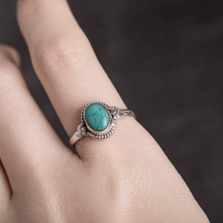Buddha Stones 925 Sterling Silver Turquoise Wisdom Love Ring - image 14