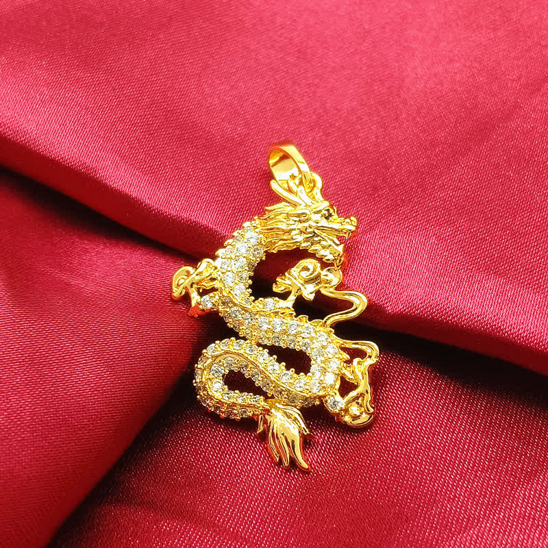 Buddha Stones Gold Dragon Protection Necklace Pendant - image 7