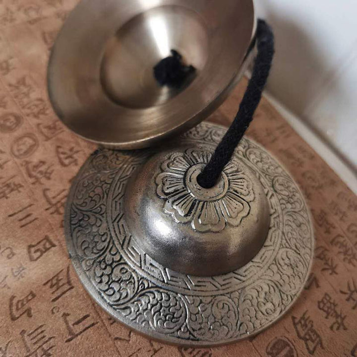Buddha Stones Tibetan Tingsha Bell Auspicious Cloud Six True Words Copper Wealth Decoration - image 6