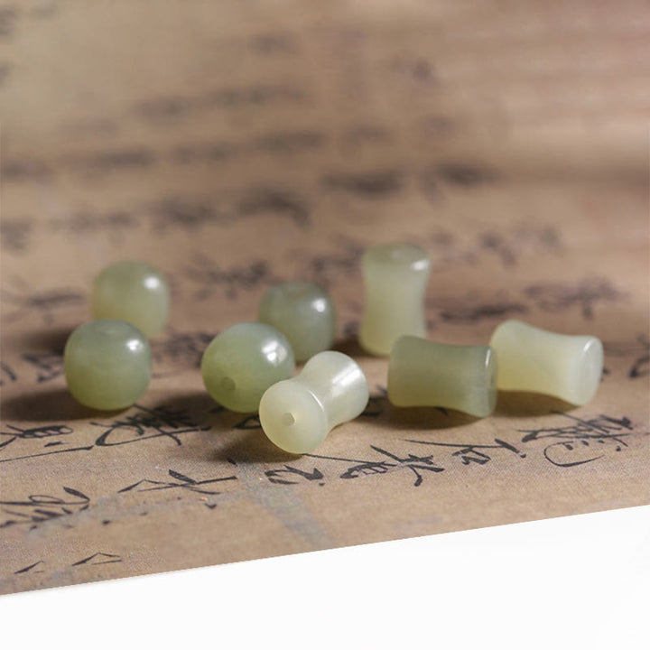 Buddha Stones Natural Abelia Biflora Wood Hetian Jade Bamboo Bead Warding Off Evil Spirits Bracelet - image 5