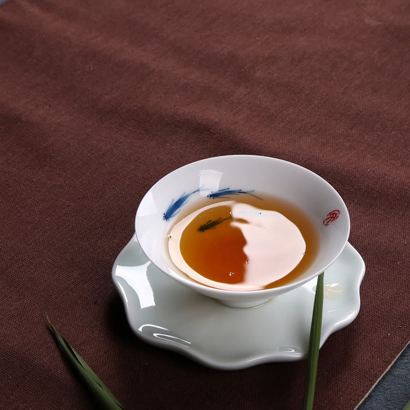 Buddha Stones Jingdezhen Blue and White Porcelain Koi Fish Ceramic Teacup Kung Fu Tea Cups - image 5