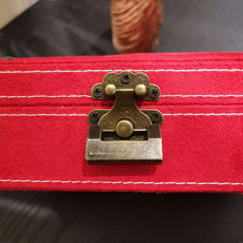 Buddha Stones Flowers Dragonfly Jewelry Box Organizer Single Layer Jewelry Storage Box Flannel Box - image 21