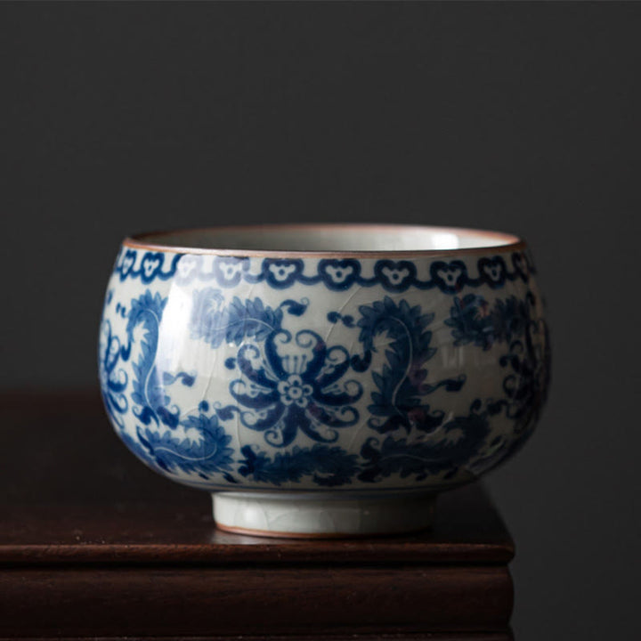 Buddha Stones Mountain Landscape Lotus Orchid Pavilion Gathering Ceramic Teacup Kung Fu Tea Cup - Lotus - 8.3cm*5.3cm*150ml - image 5