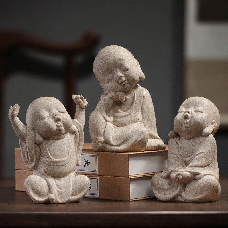 Buddha Stones Tibetan Meditation Buddha Monk Blessing Serenity Resin Home Decoration - image 0