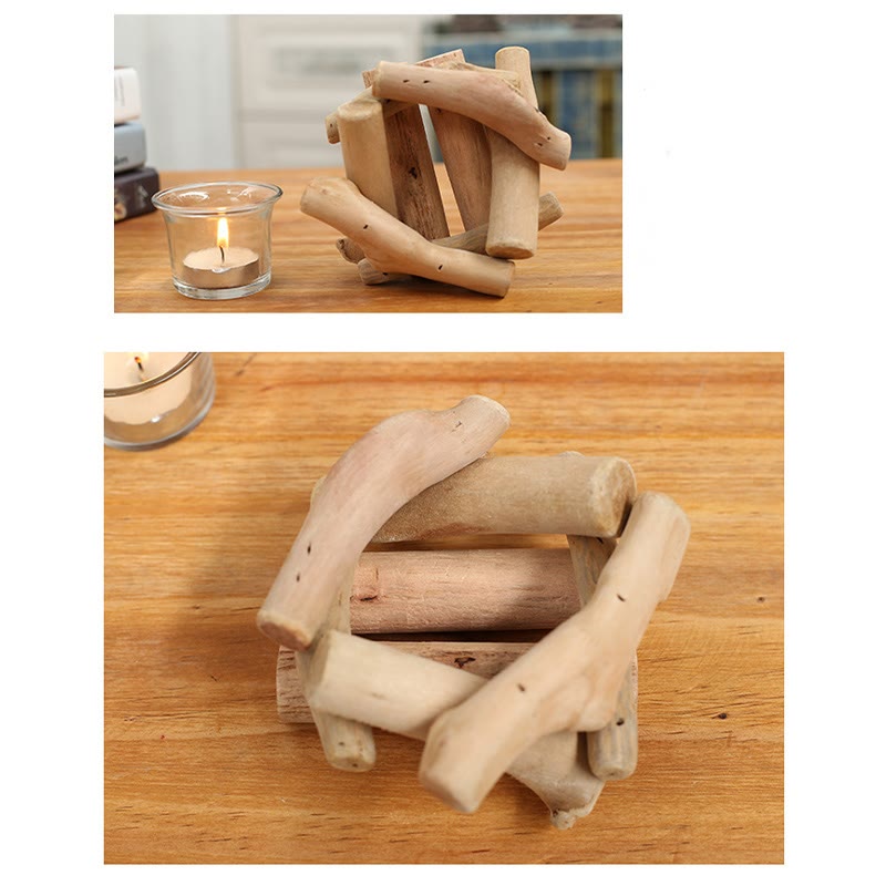 Buddha Stones Wood Candlestick Home Candle Holder Decoration - image 18