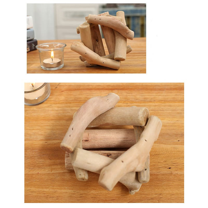 Buddha Stones Wood Candlestick Home Candle Holder Decoration - image 18