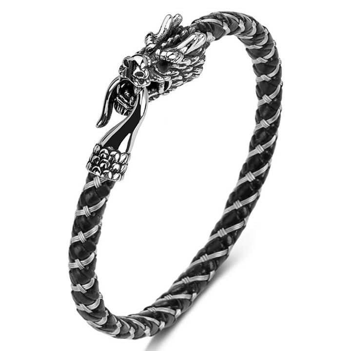 Buddha Stones Dragon Titanium Steel Protection Luck Bracelet - image 24