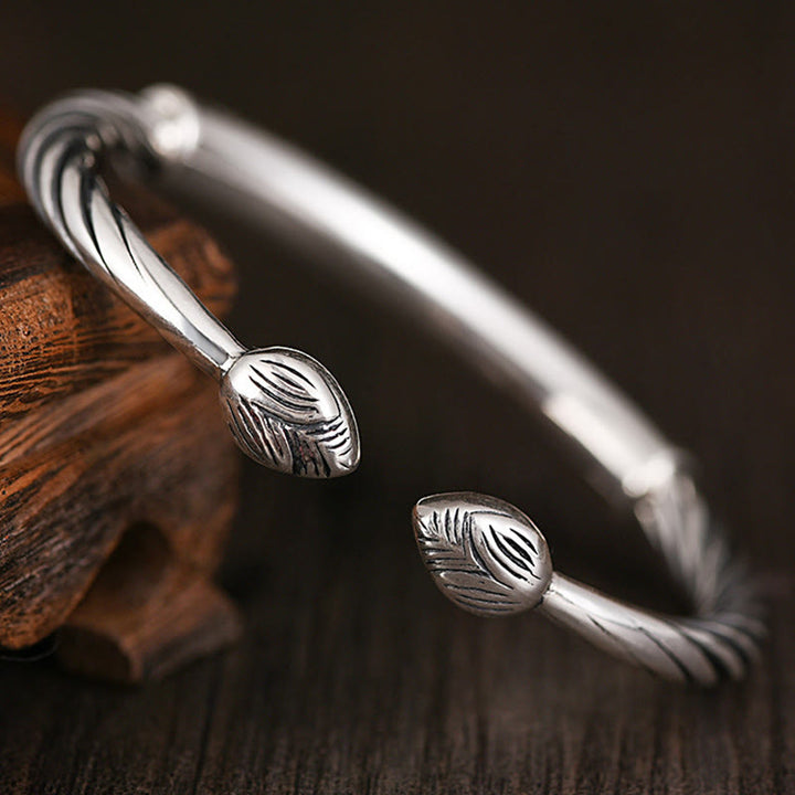 Buddha Stones Tibetan Om Mani Padme Hum Heart Sutra Purity Cuff Bracelet - image 2