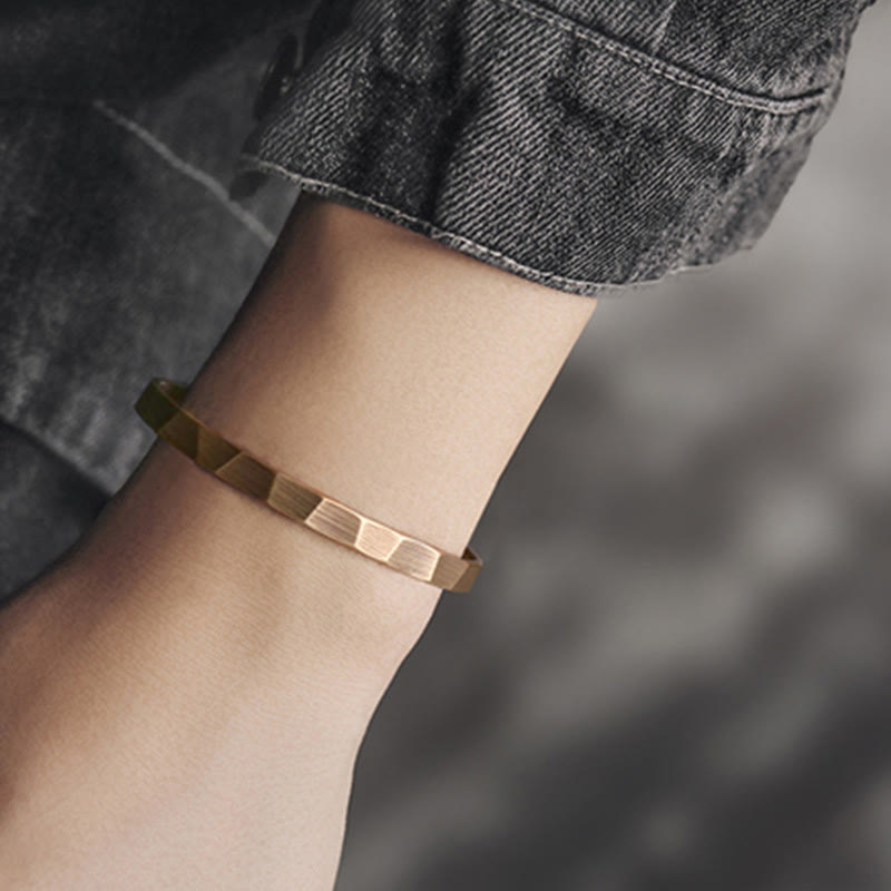 Buddha Stones Vintage Rustic Design Copper Wealth Adjustable Cuff Bracelet - image 1