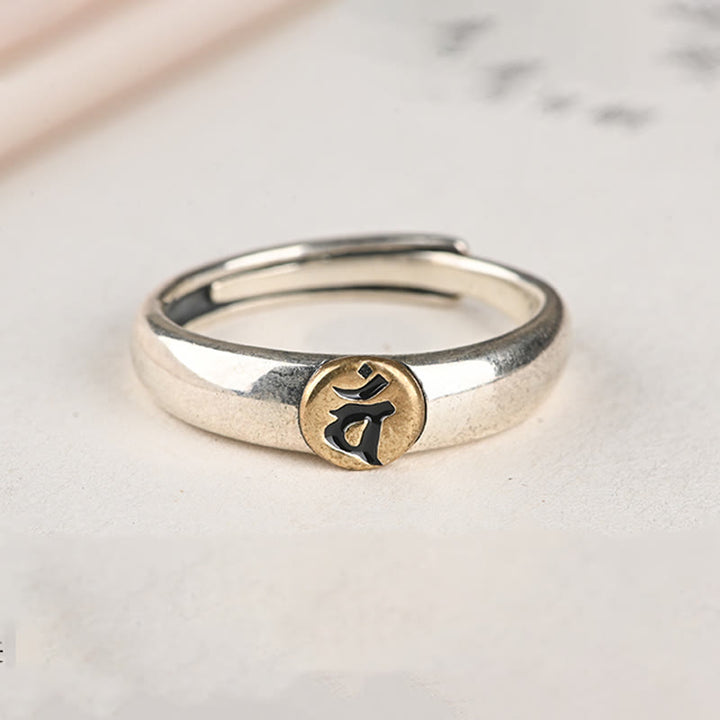 Buddha Stones Tibetan Om Mani Padme Hum Carved Chinese Zodiac Natal Buddha Peace Ring - image 29