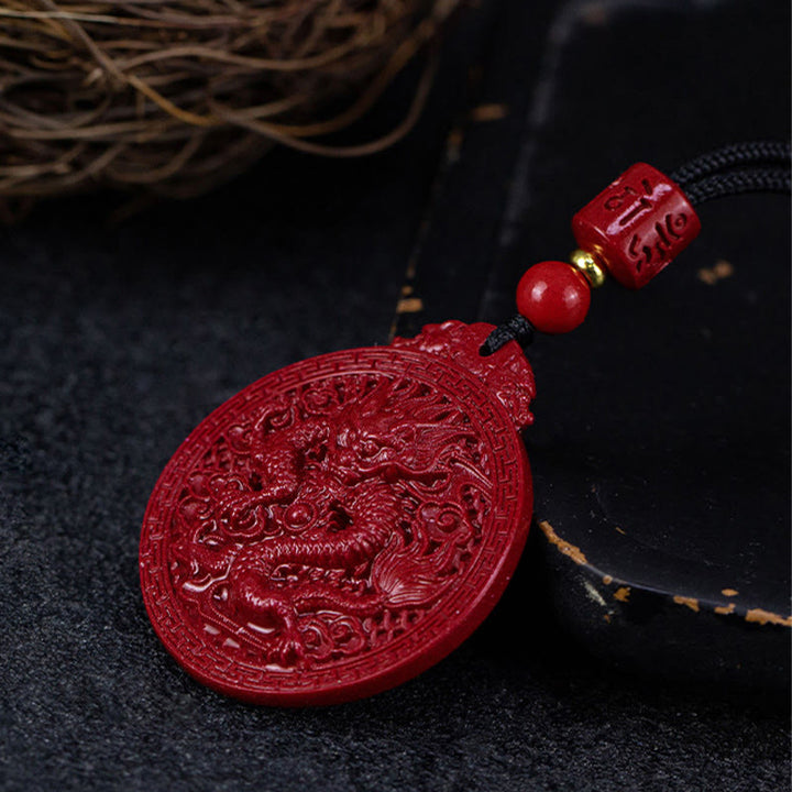 Buddha Stones Year of the Dragon Natural Cinnabar Dragon Protection Necklace Pendant - image 7