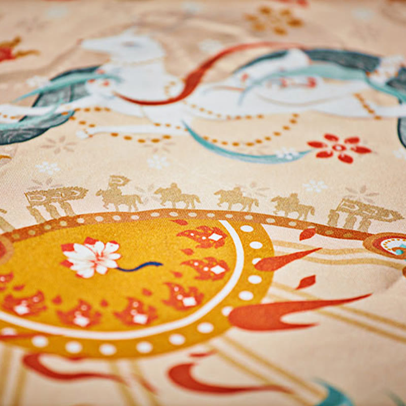 Buddha Stones Dunhuang Riyue Mountain 100% Mulberry Silk Scarf Dunhuang Shawl - image 4