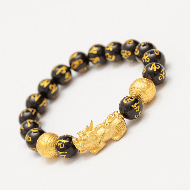 Buddha Stones FengShui PiXiu Obsidian Wealth Bracelet - image 12