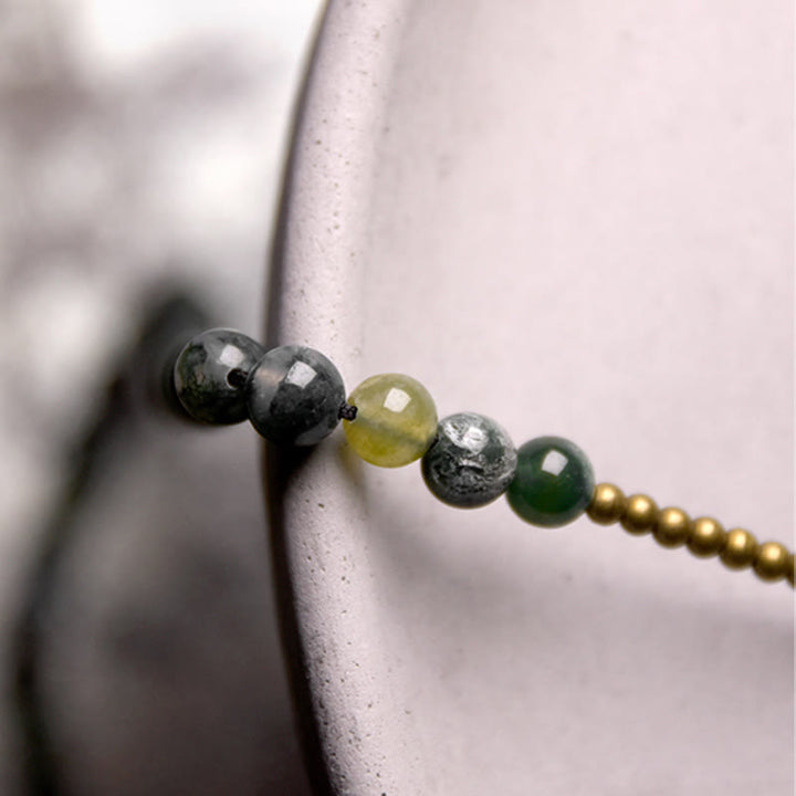 Buddha Stones Moss Agate Copper Lucky Multilayer Bracelet - image 2
