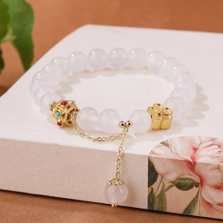 Buddha Stones Natural Red Agate White Agate Peach Blossom Self-acceptance Bracelet - image 8