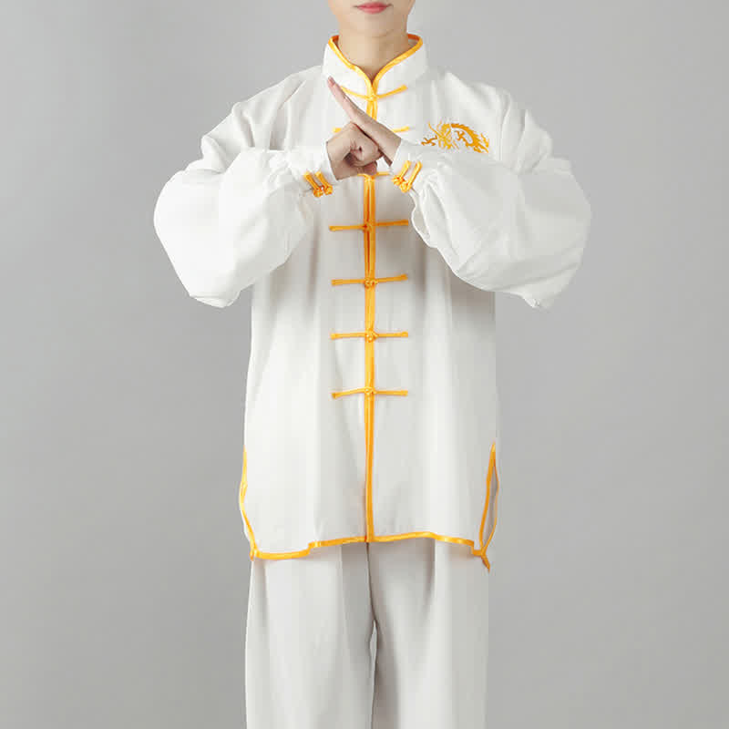 Buddha Stones Dragon Embroidered Qi Gong Zen Spiritual Practice Meditation Prayer Uniform Unisex Clothing Set - image 4