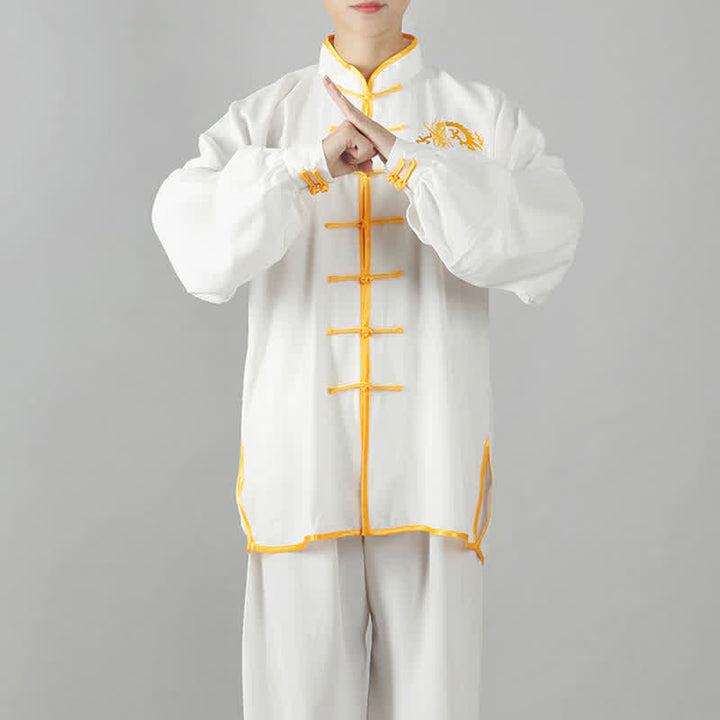 Buddha Stones Dragon Embroidered Qi Gong Zen Spiritual Practice Meditation Prayer Uniform Unisex Clothing Set - image 4