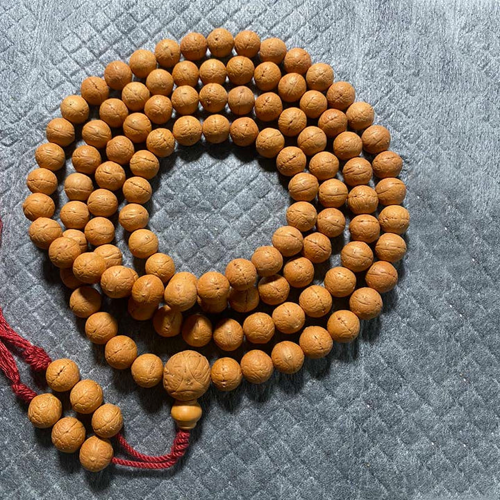 Buddha Stones 108 Mala Beads Nepal Bodhi Seed Luck Wealth Tassel Bracelet - 11.5mm - image 8