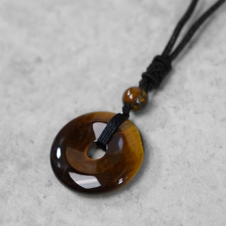 Buddha Stones Lucky Coin Pendant Healing Crystal Gemstone Necklace - image 20