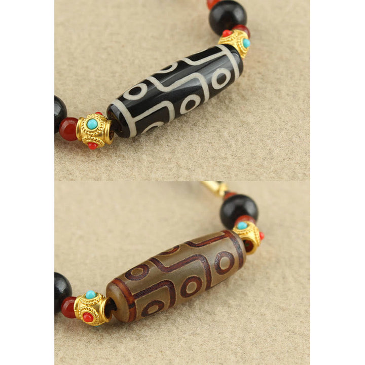 Buddha Stones Tibetan Nine-Eye Dzi Bead Protection Blessings String Necklace Pendant - image 12