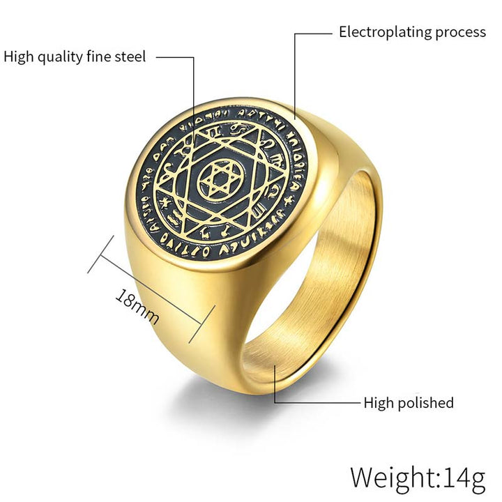 Buddha Stones 12 Constellations of the Zodiac Star of David Protection Ring - image 7