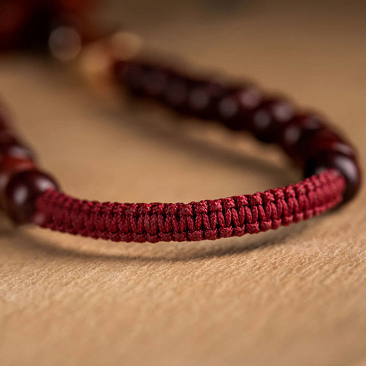 Buddha Stones Tibetan Small Leaf Red Sandalwood Lotus Cinnabar Sachet Protection Tassel Car Hanging Decoration - image 11