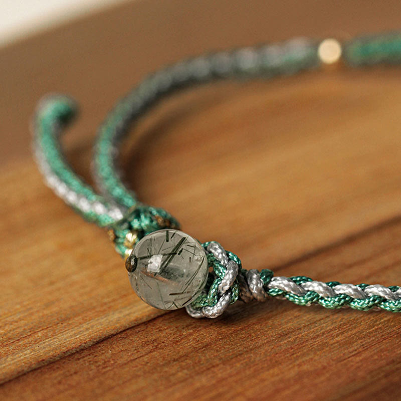 Buddha Stones White Jade Peace Buckle Pumpkin Bead Luck Blessing Braided Bracelet - image 4