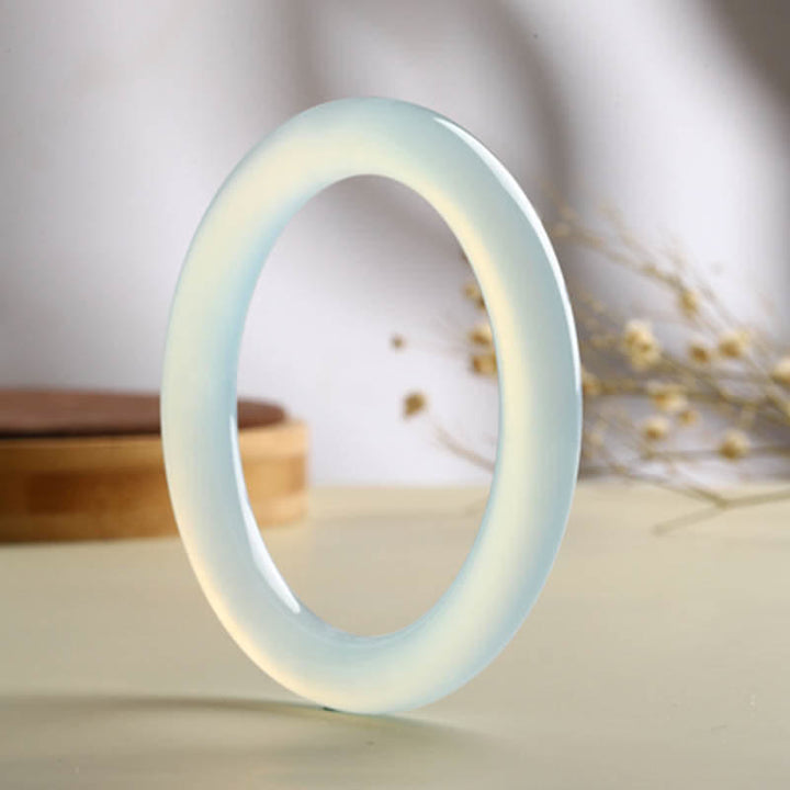Buddha Stones Natural Aquamarine Blessing Serenity Bangle Bracelet - image 3
