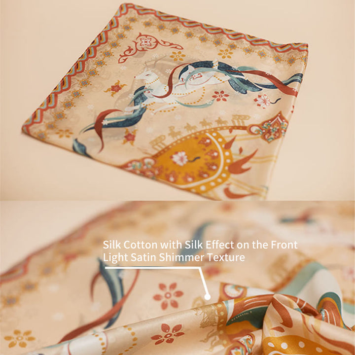 Buddha Stones Dunhuang Riyue Mountain 100% Mulberry Silk Scarf Dunhuang Shawl - image 6