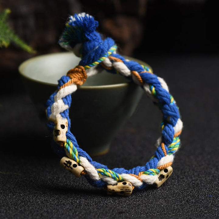 Buddha Stones Tibetan Zakiram Goddess of Wealth Bead Engraved Handmade Luck Bracelet - image 12