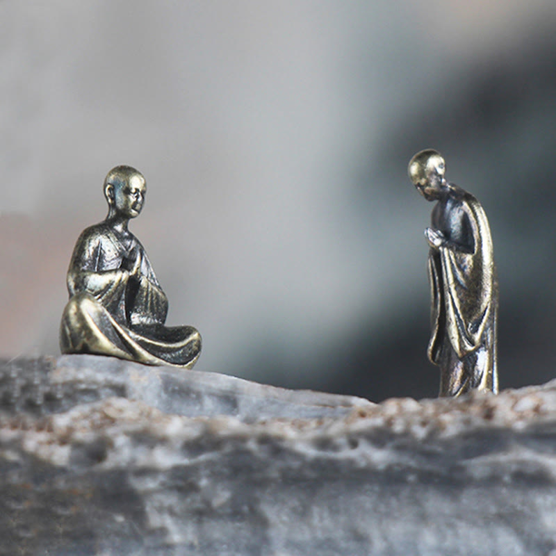 Buddha Stones Mini Meditation Buddha Metal Monk Serenity Home Decoration - image 1