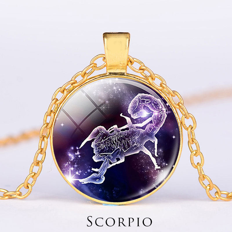 12 Constellations of the Zodiac Moon Starry Sky Protection Blessing Necklace Pendant - image 6