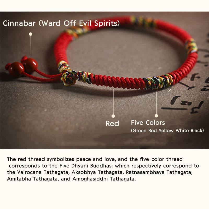 Buddha Stones Five Colors King Kong Knot String Protection Luck Bracelet - image 4
