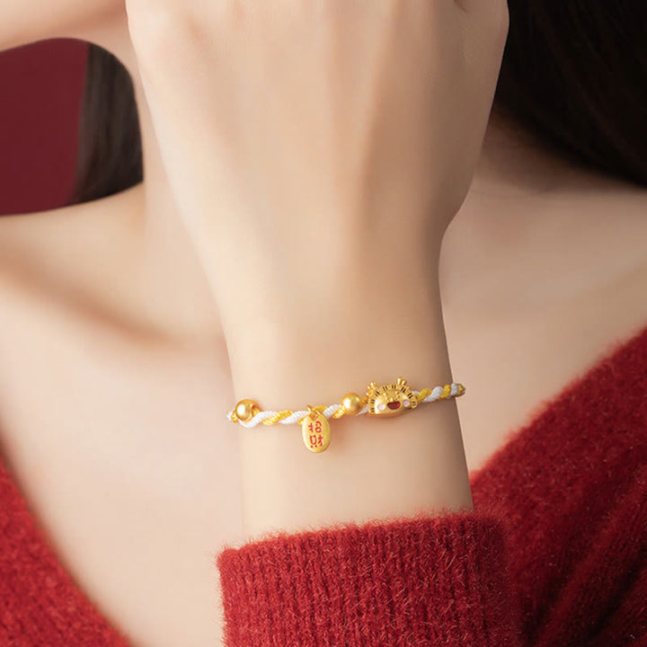 ❗❗❗A Flash Sale- Buddha Stones 925 Sterling Silver Year Of The Dragon Dumpling Design Attract Fortune Luck Braided Bracelet - image 7
