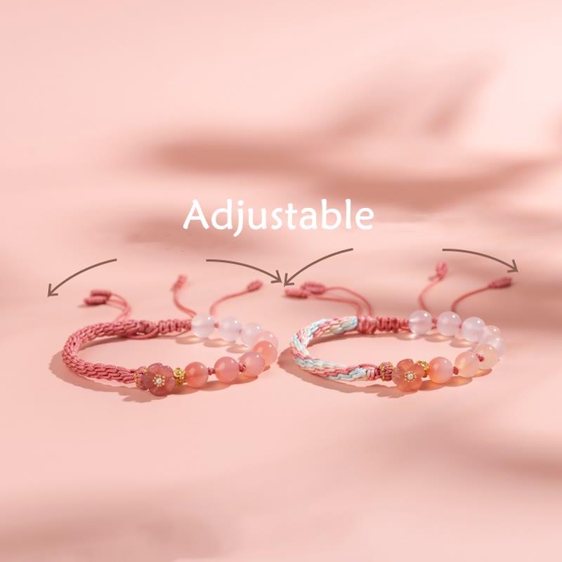 Buddha Stones Natural Gradient Agate Reincarnation Knot Peach Blossom Wealth Luck Handmade String Bracelet - image 12