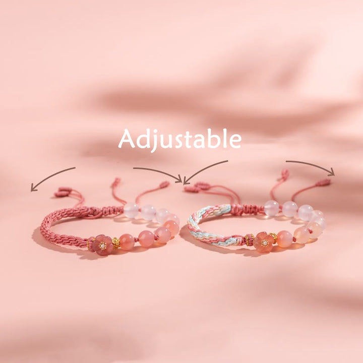 Buddha Stones Natural Gradient Agate Reincarnation Knot Peach Blossom Wealth Luck Handmade String Bracelet - image 12
