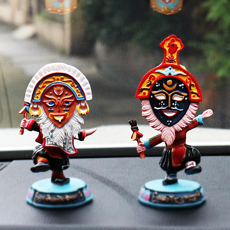 Buddha Stones Tibetan Opera Face Mask Puppet Home Office Car Decoration Ornament - image 1