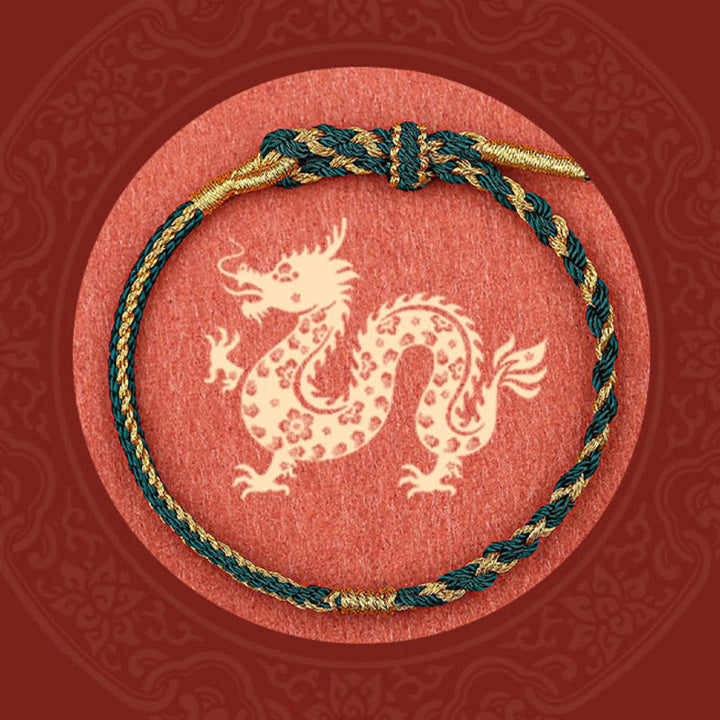 Buddha Stones Handmade Chinese Zodiac Rabbit Rooster Rat Horse Dragon Protection Braid String Bracelet - Dark Green(Wrist Circumference 14-19cm) - image 13