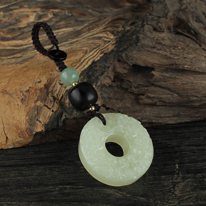 Buddha Stones PiXiu Jade Peace Buckle Abundance Wealth Key Chain - image 4