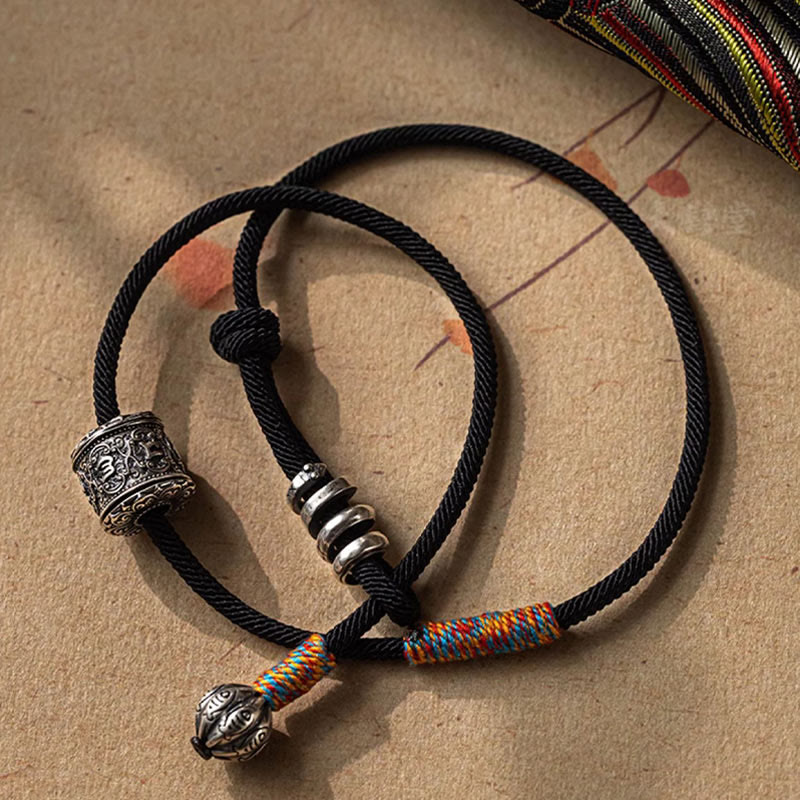 Buddha Stones Tibetan Om Mani Padme Hum Carved Amulet Double Wrap Bracelet - image 13