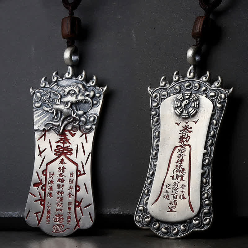 Buddha Stones FengShui Bagua PiXiu Cinnabar Balance Necklace Pendant - image 1