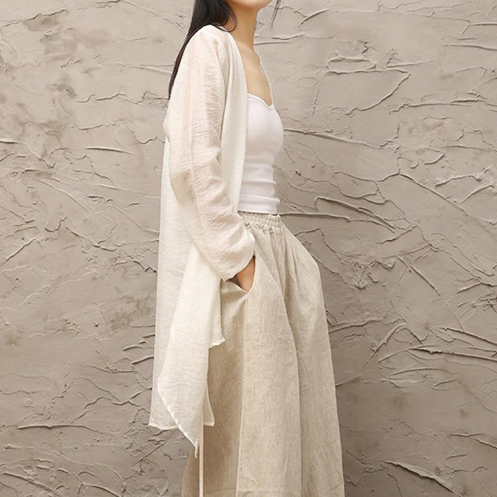 Buddha Stones Simple White Beige Pattern Meditation Spiritual Zen Practice Yoga Clothing Women's Clothes - image 3