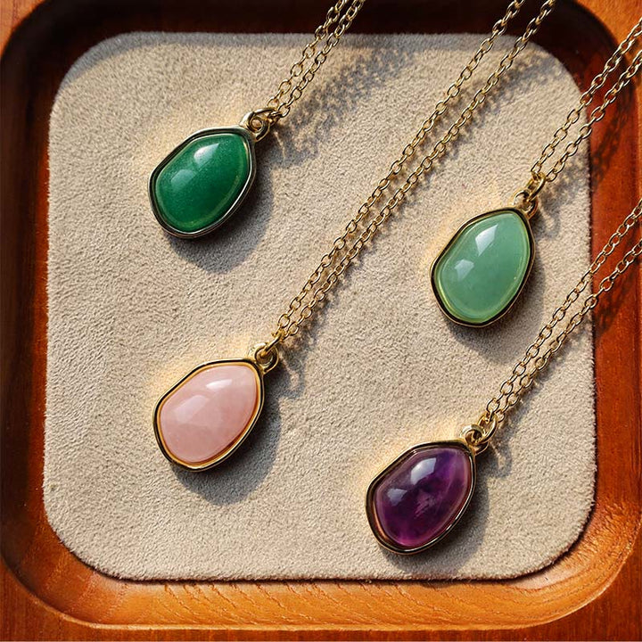 Buddha Stones Natural Green Aventurine Amethyst Rose Quartz Blessing Necklace Pendant - image 5