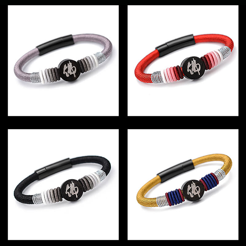 Buddha Stones Buddha Character Ebony Handcrafted Rope Bracelet - image 21