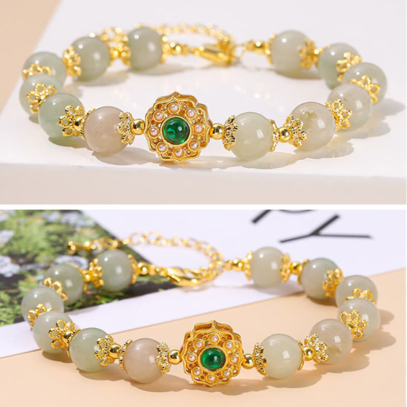 Buddha Stones Natural Jade Prosperity Bead Chain Bracelet - image 5