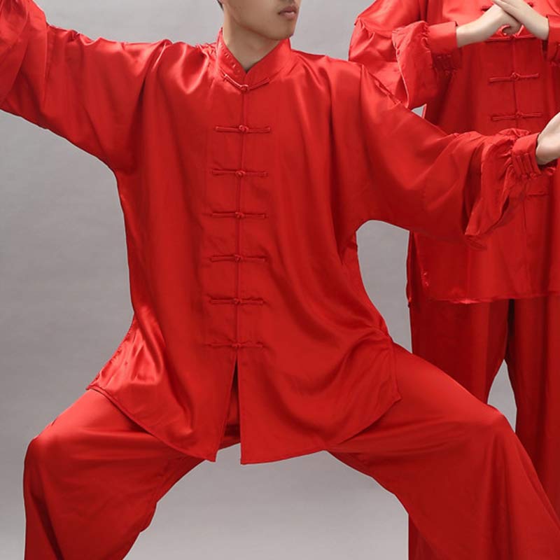 Buddha Stones Simple Pattern Meditation Prayer Spiritual Zen Tai Chi Qigong Practice Unisex Clothing Set - Red - 2XL-FIT FOR US/UK/AU/EU-XL - image 22