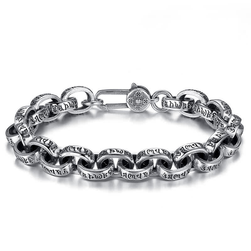 Buddha Stones 925 Sterling Silver Om Mani Padme Hum Engraved Peace Bracelet Bangle - image 7