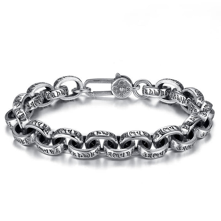 Buddha Stones 925 Sterling Silver Om Mani Padme Hum Engraved Peace Bracelet Bangle - image 7